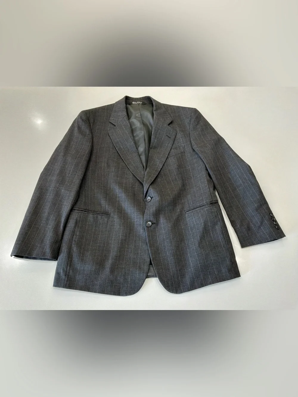 100% Wool Brigadier Clothiers Mens 40S Gray Pinstripe Blazer Sport Coat Moldova